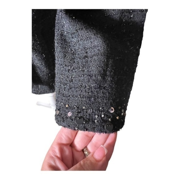 Victor Costa Women’s Occasion Jacket Size S Black Sequins and Beads‎ - Picture 6 of 7